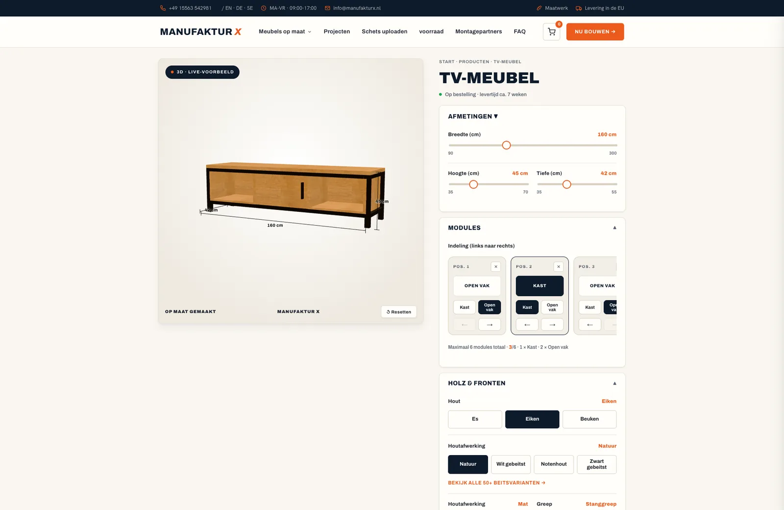 Tv-meubel - 3D-configurator, Manufaktur X